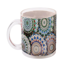 QX-IMPEX KFT IRIS üveg bögre mandala minta minta 9,7cm bögrék, csészék