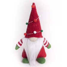 Qx Karácsonyi manó dekoráció, filc, 20 cm - Piros-zöld party kellék