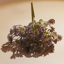 Qx Művirágszál, apró virágok 30cm 7 ág lila dekorációs kellék