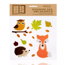 Qx Róka, süni és bagoly ablakzselé szett - 20 x 25 cm party kellék