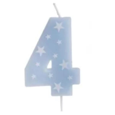 Qx Színes születésnapi számgyertya, 6 cm - 4 party kellék