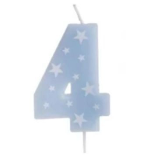 Qx Színes születésnapi számgyertya, 6 cm - 4 party kellék
