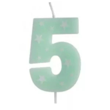 Qx Színes születésnapi számgyertya, 6 cm - 5 party kellék