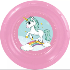 QX Toys Műanyag unikornis gyerek mélytányér - 18 cm (674343) tányér és evőeszköz