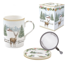  R2S.105WHIF Porcelán szűrősbögre tetővel, 350ml, dobozban, White Forest bögrék, csészék