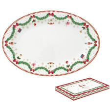  R2S.1116MNOE Porcelán ováltálca 35x23,5cm, dobozban, Magie de Noel konyhai eszköz