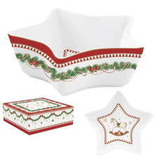  R2S.1323MNOE Porcelán csillagtál 15x5cm, dobozban, Magie de Noel konyhai eszköz