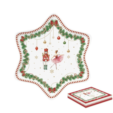  R2S.1484MNOE Porcelán csillagtálca 22,5cm, dobozban, Magie de Noel konyhai eszköz