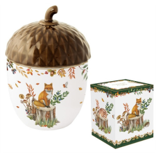  R2S.1646FODR Porcelán konyhai tároló fedővel, 14x20cm, dobozban, Forest Dream konyhai eszköz