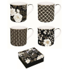  R2S.179ARTF Porcelán bögreszett 4 db-os, 300ml, dobozban, Atmosphere, Art Deco & Flowers