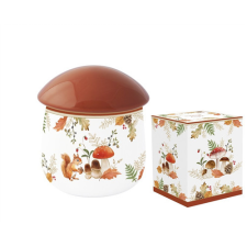  R2S.2147AUBR Porcelán konyhai tároló gombaformájú, 11x15cm, dobozban, Autumn Breeze konyhai eszköz