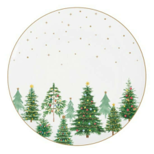 R2S.2240FTRE Porcelán lapostányér 27cm, Festive Trees tányér és evőeszköz