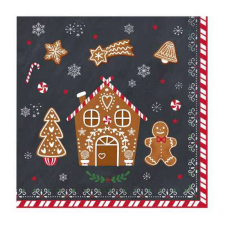 R2S.414GING Papírszalvéta 33x33cm, Gingerbread, 20db-os papírárú, csomagoló és tárolóeszköz