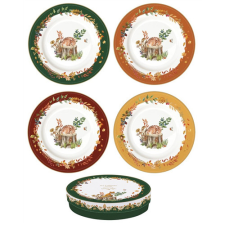  R2S.924FODR Porcelán desszerttányérszett 4db-os,19cm dobozban, Forest Dream konyhai eszköz