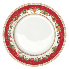 R2S.942CHME Porcelán lapostányér 26,5cm, Christmas Memories tányér és evőeszköz