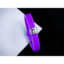 R.M.ékszer MoMents Láblenyomat egyedi medálos MoMents lila színű szilikon karkötő karkötő