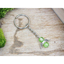 R.M.ékszer Üveg kulcstartók Újrakezdés zöld angyal üveg medálos kulcstartó kulcstartó