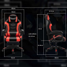 R-Sport Gamer szék, forgószék masszázs funkcióval, fekete-kék forgószék