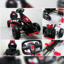 R-Sport Gokart G8 gyerekeknek, felfújható kerékkel, fekete-piros lábbal hajtható járgány