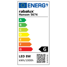 RÁBALUX 5674 Hanson pultvilágító, LED 8W, fehér 230V 4000K 560lm A+ világítás