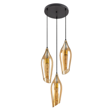 RÁBALUX BELLINI FÜGGESZTÉK E27 3X60W IP20 40X14CM FEKETE NARANCS ÜVEG világítás