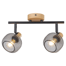 RÁBALUX GRENDEL SPOTLÁMPA E14 2XMAX.40W IP20 HÁLÓS BÚRÁVAL 10X32CM FÉM BÜKK-FEKETE világítás