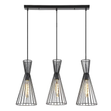 RÁBALUX Rábalux Leandros fekete függesztett lámpa (RAB-72006) E27 3 izzós IP20 világítás