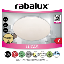 Rabalux Rábalux Lucas beltéri mennyezeti lámpa fehér LED 18W IP44 világítás