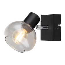 RÁBALUX SULLIVAN FALI SPOTLÁMPA E14 1XMAX.40W IP20 10CM FEKETE SZÍNEZETT ÜVEGBÚRA világítás