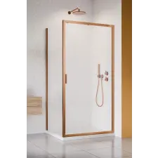 Radaway Alienta Brushed Copper DWJ+S szögletes szálcsiszolt réz zuhanykabin 100x90 átlátszó kád, zuhanykabin