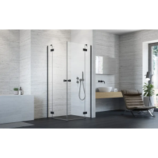 Radaway Essenza Black KDD szögletes fekete zuhanykabin 90x80 átlátszó kád, zuhanykabin