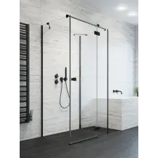 Radaway Essenza Black KDJ+S szögletes fekete zuhanykabin 90x110 átlátszó balos kád, zuhanykabin