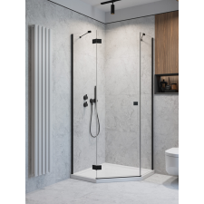 Radaway Essenza Black PTJ szögletes fekete zuhanykabin 100x80 átlátszó jobbos kád, zuhanykabin