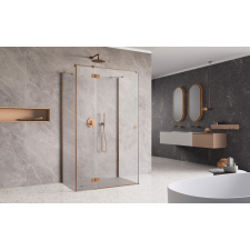 Radaway ?Essenza Brushed Copper ?KDJ+S ?szögletes ?szálcsiszolt réz zuhanykabin 120x100 átlátszó jobbos kád, zuhanykabin