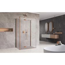 Radaway ?Essenza Brushed Copper ?KDJ+S ?szögletes ?szálcsiszolt réz zuhanykabin 90x110 átlátszó balos kád, zuhanykabin
