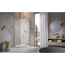 Radaway Essenza Brushed Copper ?PTJ ?szögletes ?szálcsiszolt réz zuhanykabin 80x90 átlátszó kád, zuhanykabin