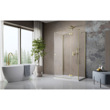 Radaway ?Essenza Brushed Gold ?KDJ+S ?szögletes ?szálcsiszolt arany zuhanykabin 110x90 átlátszó balos kád, zuhanykabin