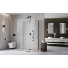 Radaway ?Essenza Brushed GunMetal ?KDJ+S ?szögletes ?szálcsiszolt fegyvermetál zuhanykabin 110x120 átlátszó balos kád, zuhanykabin