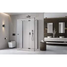 Radaway ?Essenza Brushed GunMetal ?KDJ+S ?szögletes ?szálcsiszolt fegyvermetál zuhanykabin 80x120 átlátszó jobbos kád, zuhanykabin