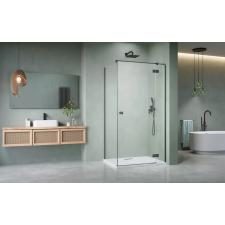 Radaway Essenza Brushed GunMetal ?KDJ szögletes ?szálcsiszolt fegyvermetál zuhanykabin 120x90 átlátszó jobbos kád, zuhanykabin