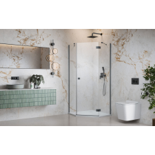 Radaway Essenza Brushed GunMetal ?PTJ ?szögletes ?szálcsiszolt fegyvermetál zuhanykabin 100x100 átlátszó kád, zuhanykabin