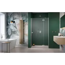 Radaway Essenza Brushed Nickel ?DWJ ?szálcsiszolt króm zuhanyajtó 110 átlátszó balos kád, zuhanykabin