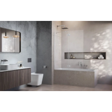 Radaway Essenza Brushed Nickel ?PND II ?szálcsiszolt króm kádparaván? 120 átlátszó balos kád, zuhanykabin