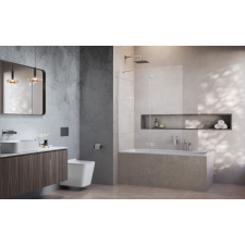 Radaway Essenza Brushed Nickel ?PND II ?szálcsiszolt króm kádparaván? 130 átlátszó jobbos kád, zuhanykabin