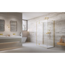 Radaway ?Essenza Gold ?KDJ+S ?szögletes ?arany zuhanykabin 110x110 átlátszó jobbos kád, zuhanykabin