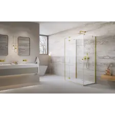 Radaway Essenza Gold KDJ+S szögletes arany zuhanykabin 120x70 átlátszó balos kád, zuhanykabin
