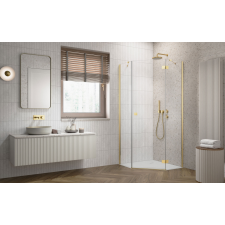 Radaway Essenza Gold ?PTJ ?szögletes ?arany zuhanykabin 100x80 átlátszó kád, zuhanykabin