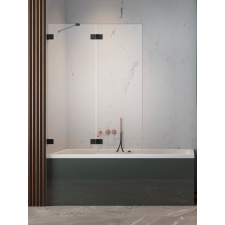 Radaway Essenza Pro Black PND II fekete kádparaván 130 átlátszó jobbos kád, zuhanykabin