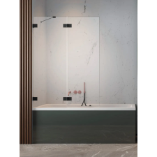 Radaway Essenza Pro Black PND II fekete kádparaván 140 átlátszó balos kád, zuhanykabin