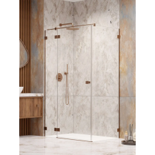 Radaway Essenza Pro Brushed Copper KDJ szögletes szálcsiszolt réz zuhanykabin 100x80 átlátszó jobbos kád, zuhanykabin